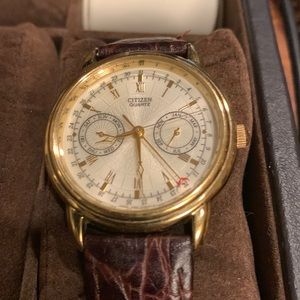 Mens citizen quartz watch with day and month dials